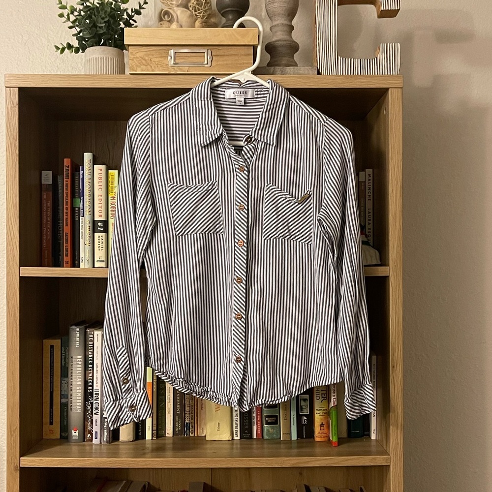 Striped button up long sleeve shirt